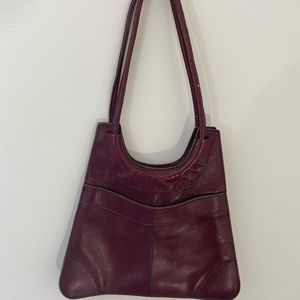 Vintage Leather Burgundy Red Purse